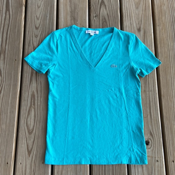 Lacoste NWOT Cotton V Neck T Shirt - Picture 6 of 9